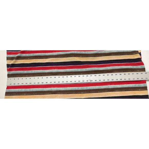 Liz Claiborne Top Shirt Women Plus 3X Red Brown Blue Striped Boxy Colorful - Picture 4 of 5